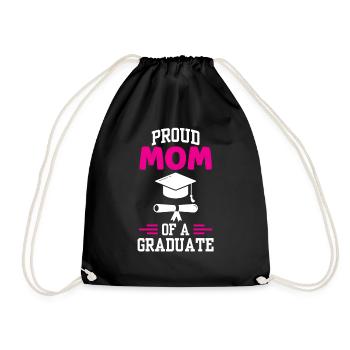 Proud Mother of a Graduate Degree - Drawstring Bag - black - Front
