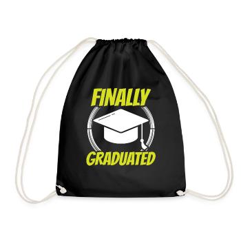Finally Graduated Graduate Graduate - Drawstring Bag - black - Front