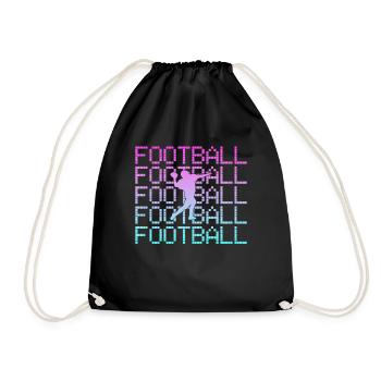 football rugby - Drawstring Bag - black - Front