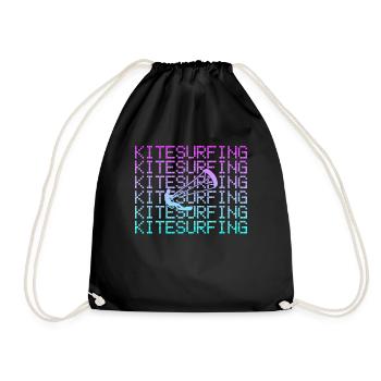 kitesurfing - Turnbeutel - Schwarz - Vorne