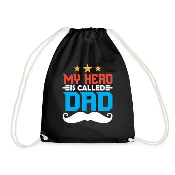 My Hero Called Papa Father Day Father Daddy Sayings - Drawstring Bag - black - Front
