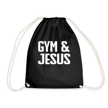 Gym and Jesus Christian Workout Sport Jesus - Turnbeutel - Schwarz - Vorne