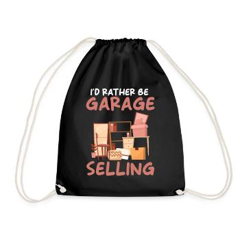Garage sale slogan - Drawstring Bag - black - Front