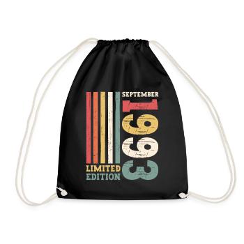 Limited Edition September 1993 29th birthday - Drawstring Bag - black - Front