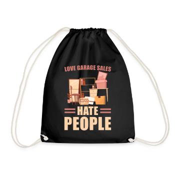 Garage sale slogan - Drawstring Bag - black - Front