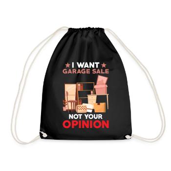 Garage sale slogan - Drawstring Bag - black - Front
