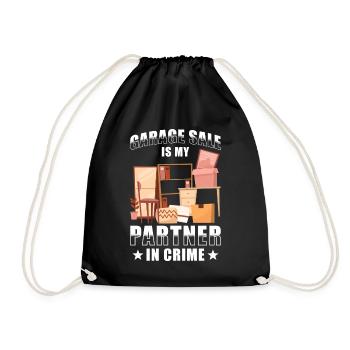 Garage sale slogan - Drawstring Bag - black - Front