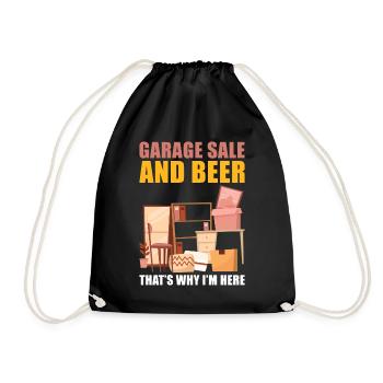 Garage sale slogan - Drawstring Bag - black - Front