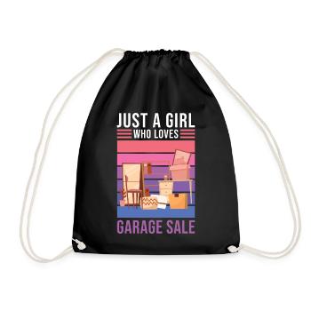 Garage sale slogan - Drawstring Bag - black - Front