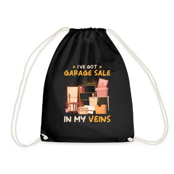 Garage sale slogan - Drawstring Bag - black - Front