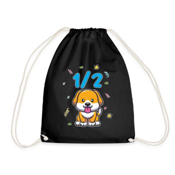 Demi-année 6 mois chien d’anniversaire - Sac de sport léger - noir - Devant