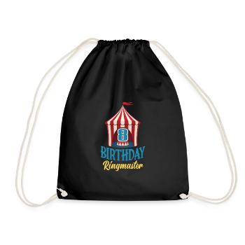 8th Birthday Circus Director Circus Lover - Drawstring Bag - black - Front