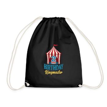 2nd Birthday Circus Director Circus Lover - Drawstring Bag - black - Front