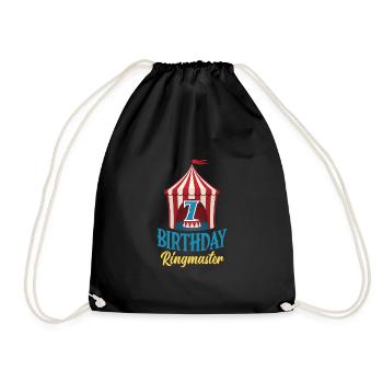 7th Birthday Circus Director Circus Lover - Drawstring Bag - black - Front