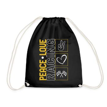 Racing Shirt, Peace Love Racing Future Race - Drawstring Bag - black - Front