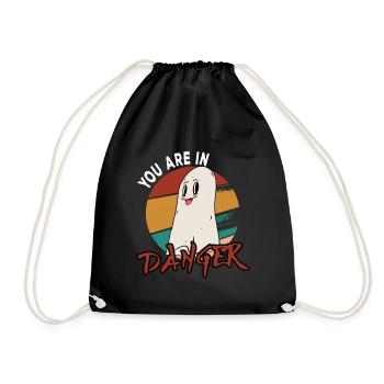 You are in Danger Halloween Party Ghost - Drawstring Bag - black - Front