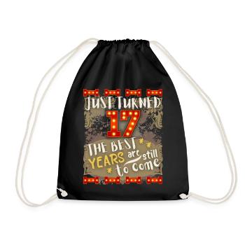 17. Geburtstag 17 Jahre alt Vintage-Design, Spruch - Turnbeutel - Schwarz - Vorne