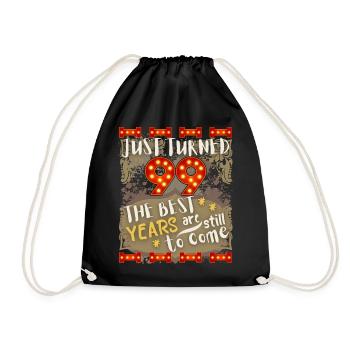 99th birthday 99 years old vintage design, saying - Drawstring Bag - black - Front