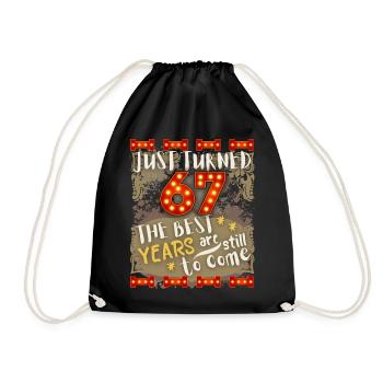 67th birthday 67 years old vintage design, saying - Drawstring Bag - black - Front