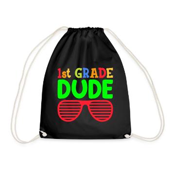 1. Klasse Dude Rainbow Girls Boys Teacher Team - Turnbeutel - Schwarz - Vorne