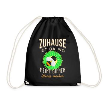 Zuhause ist wo meine Bienen.... T-Shirt für Imker - Turnbeutel - Schwarz - Vorne