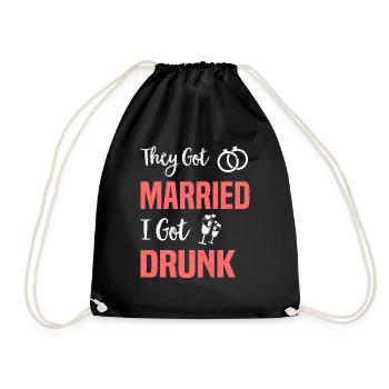 JGA Wedding Marriage Jungesellenabschied Party - Drawstring Bag - black - Front