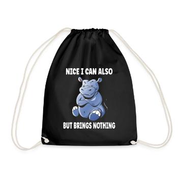 Sympa puis-je aussi apporter mais rien d’hippopotame - Sac de sport léger - noir - Devant