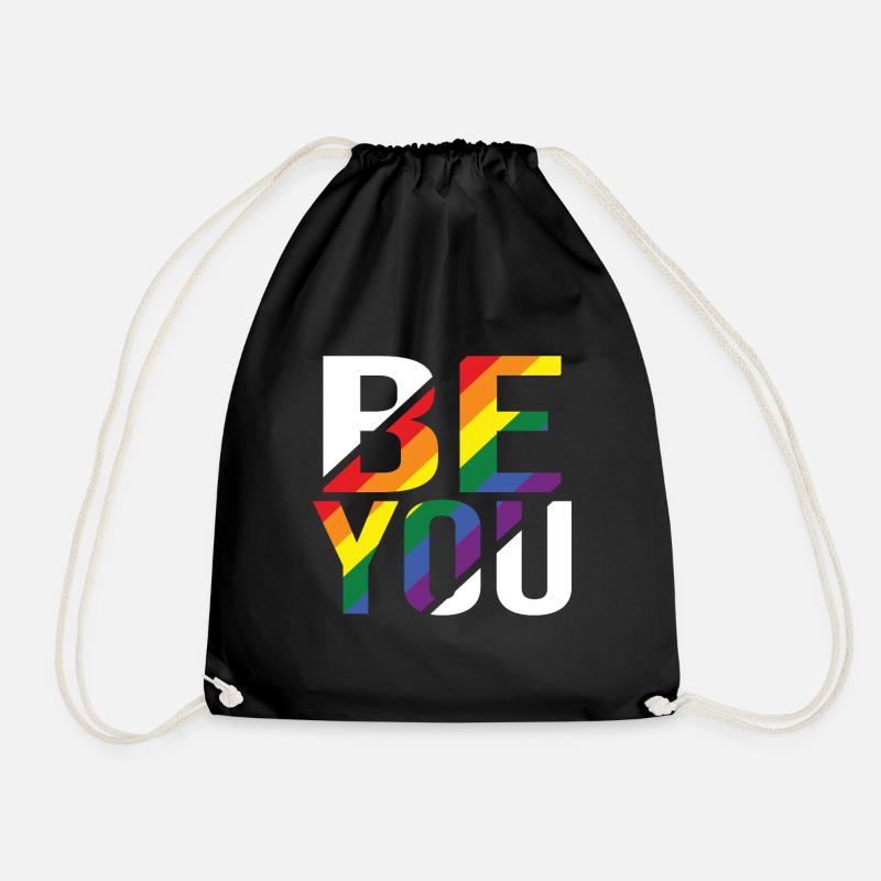 Be You Gay Pride Schwul CSD Regenbogen - Turnbeutel - Schwarz