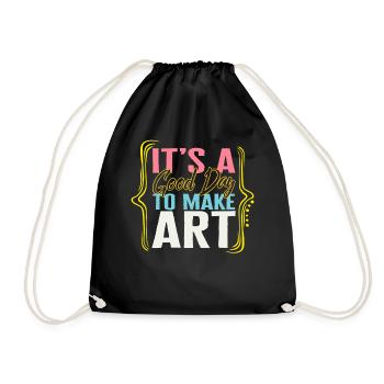 Chemise d’art, c’est une bonne journée pour faire de l’art, de l’amour de l’art - Sac de sport léger - noir - Devant