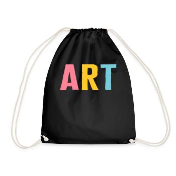 Art Shirt, Art Sport Lover, Art Teacher Gift, Art - Drawstring Bag - black - Front