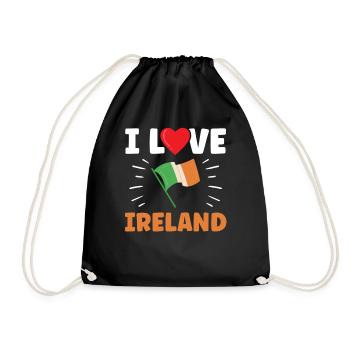 Ich Liebe Irland Ire Irisch St. Patricks Day - Turnbeutel - Schwarz - Vorne