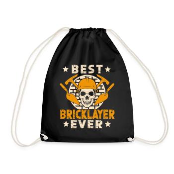 The best bricklayer of all time Masonry - Drawstring Bag - black - Front