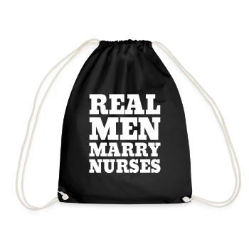 De vrais hommes épousent des infirmières infirmières Mari - Sac de sport léger - noir - Devant