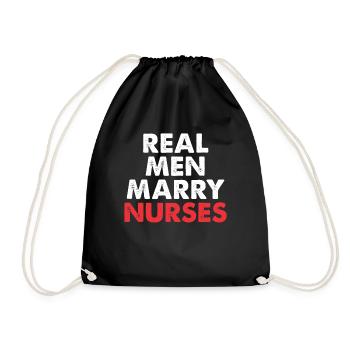 De vrais hommes épousent des infirmières - Sac de sport léger - noir - Devant