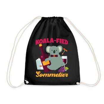 Sommelier Wine Drinking Tasting - Drawstring Bag - black - Front