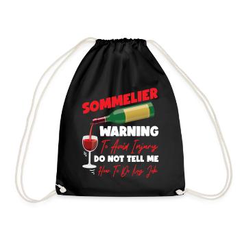 Sommelier Wine Drinking Tasting - Turnbeutel - Schwarz - Vorne