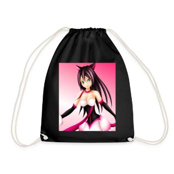 Japan Anime Drawing - Drawstring Bag - black - Front