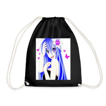 Japan Anime Drawing - Drawstring Bag - black - Front