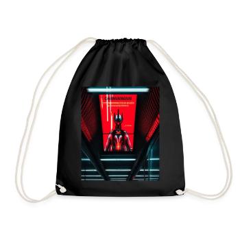 Futuristic cyborg in subway station - Drawstring Bag - black - Front