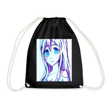 Japan Anime Drawing - Drawstring Bag - black - Front