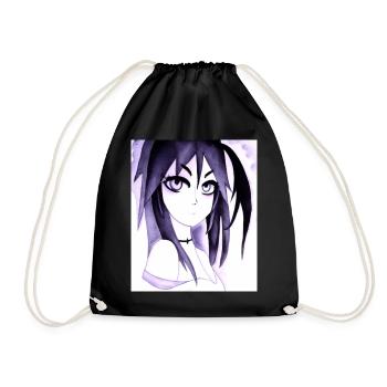Japan Anime Drawing - Drawstring Bag - black - Front