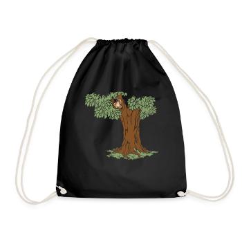 Écureuil Arbre Écureuil Amoureux - Sac de sport léger - noir - Devant