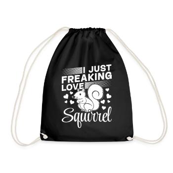 Squirrel Lover Sweet Squirrel I Just - Drawstring Bag - black - Front