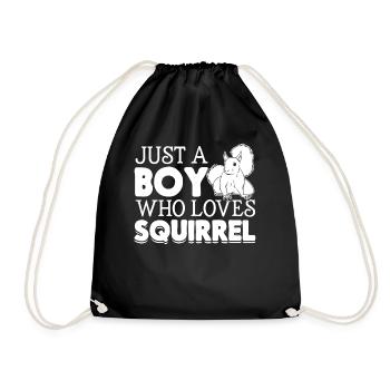 Just a boy who loves squirrel lovers - Drawstring Bag - black - Front