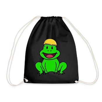 Artisans Chantiers de construction Grenouille Casque de sécurité Chef Crapaud - Sac de sport léger - noir - Devant