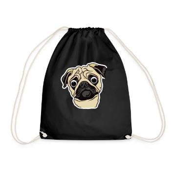 Surpris les amoureux des chiens carlins - Sac de sport léger - noir - Devant