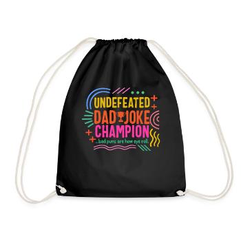 Father Shirt, Trophée du champion de la blague de papa invaincu - Sac de sport léger - noir - Devant