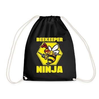 Bees honey bee beekeeper beekeeper gift - Drawstring Bag - black - Front