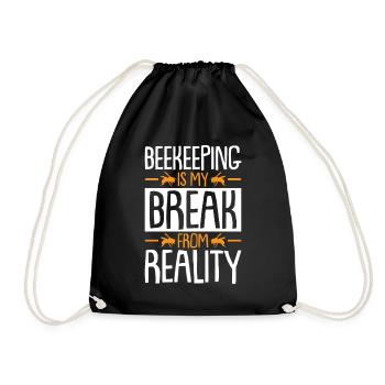 Bees honey bee beekeeper beekeeper gift - Drawstring Bag - black - Front