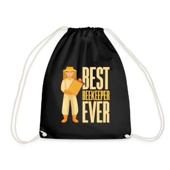 Bees honey bee beekeeper beekeeper gift - Drawstring Bag - black - Front